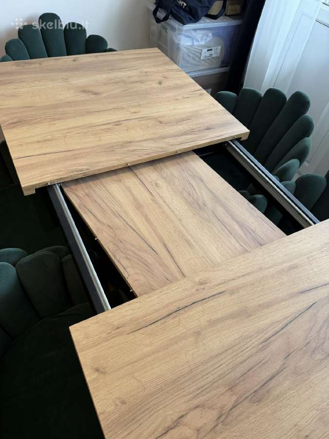 Stalas išskleidžiamas 160-210x85cm su kėdėm - nuotraukos Nr. 5