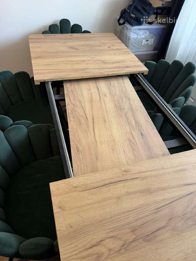 Stalas išskleidžiamas 160-210x85cm su kėdėm - nuotraukos Nr. 6