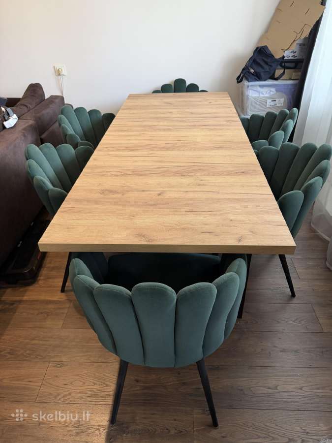 Stalas išskleidžiamas 160-210x85cm su kėdėm - nuotraukos Nr. 7