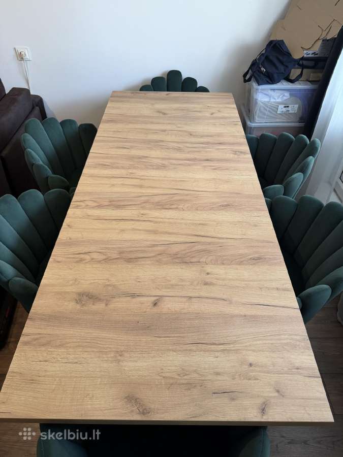 Stalas išskleidžiamas 160-210x85cm su kėdėm - nuotraukos Nr. 8