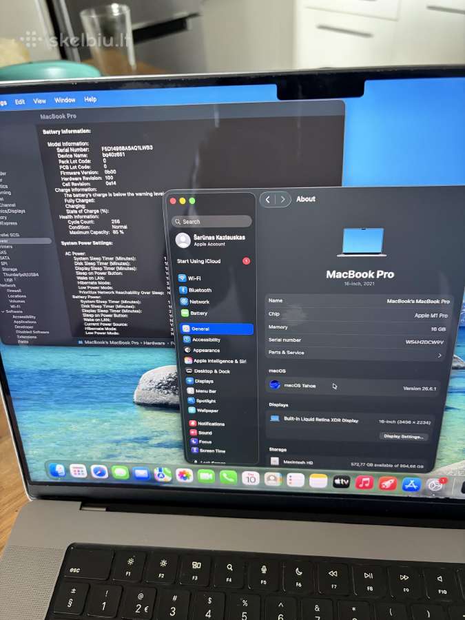 MacBook Pro 16 m1 pro 16gb/1tb - nuotraukos Nr. 5