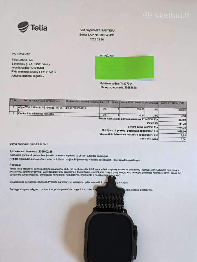 Aplle Watch Ultra 3 ir Airpods pro 2, 4 Airtagai - nuotraukos Nr. 3