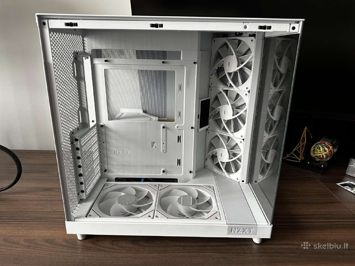Nzxt H6 Flow White + Lian Li fanai + 3.5 ekranas - nuotraukos Nr. 2