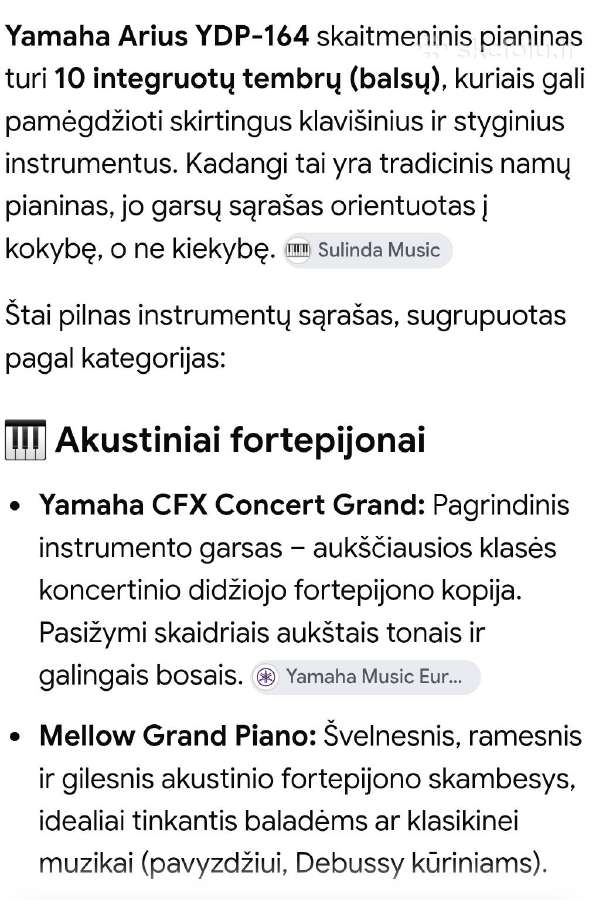 Labai kokybiškas Yamaha Arius Ydp-164 - nuotraukos Nr. 14