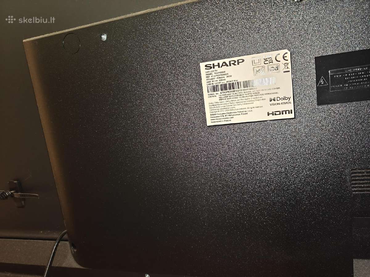 Sharp 75" (189 cm) 4k Google TV + Garso aparatūra - nuotraukos Nr. 4