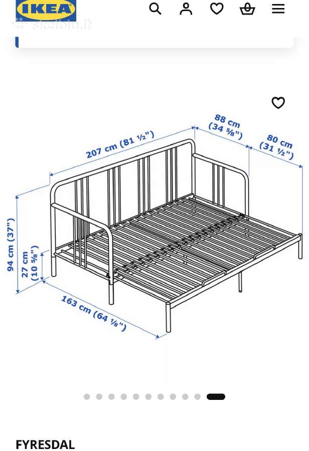 Dovanojama Ikea Fyresdal metalinė sofa-lova - nuotraukos Nr. 3
