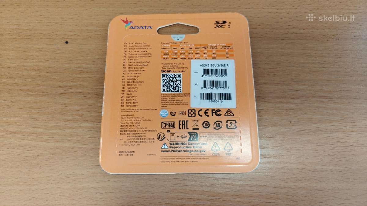 Nauja atminties kortelė Adata Sdxc 512gb - nuotraukos Nr. 2