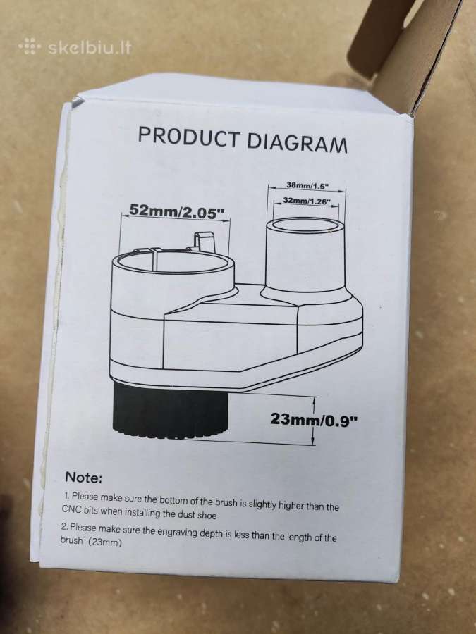 CNC dulkių surinkėjas (dust shoe), 52 mm, magnetin - nuotraukos Nr. 2