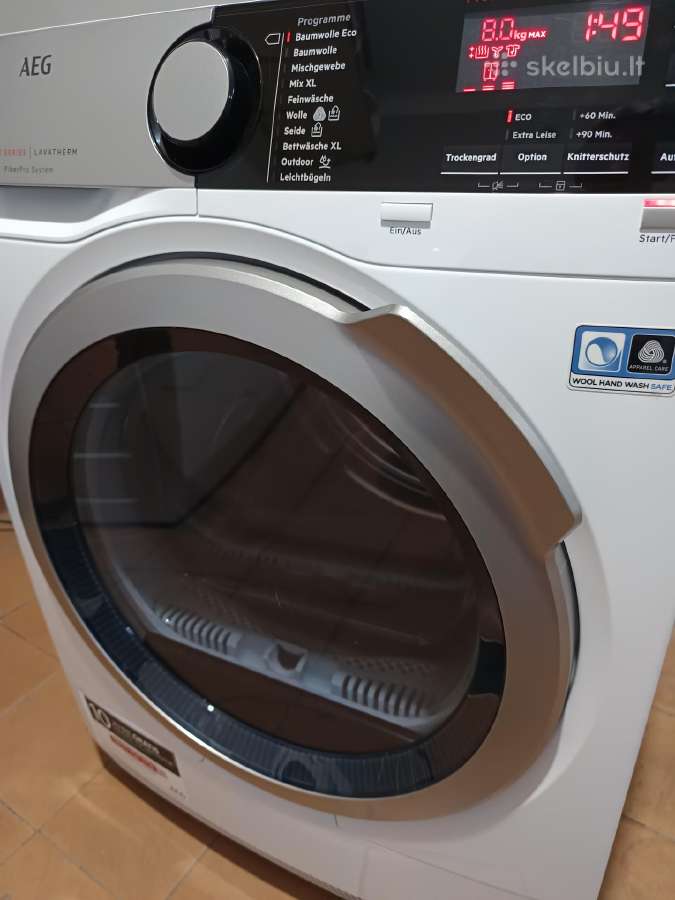 Aeg 9000series 8 kg A+++ su garantija - nuotraukos Nr. 2