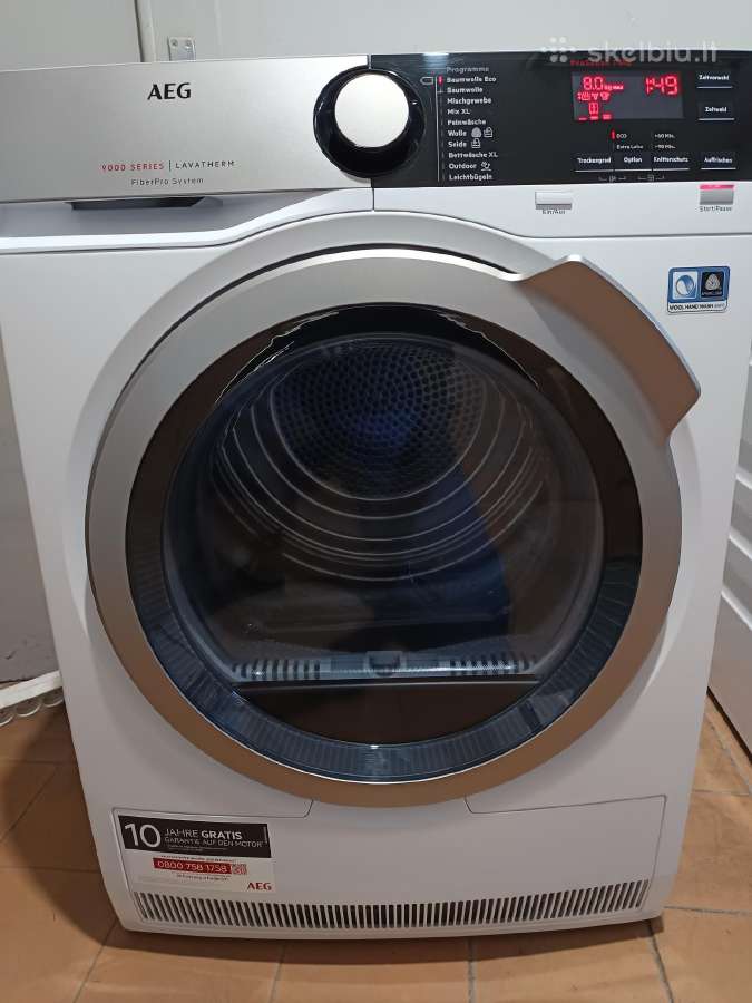 Aeg 9000series 8 kg A+++ su garantija - nuotraukos Nr. 3
