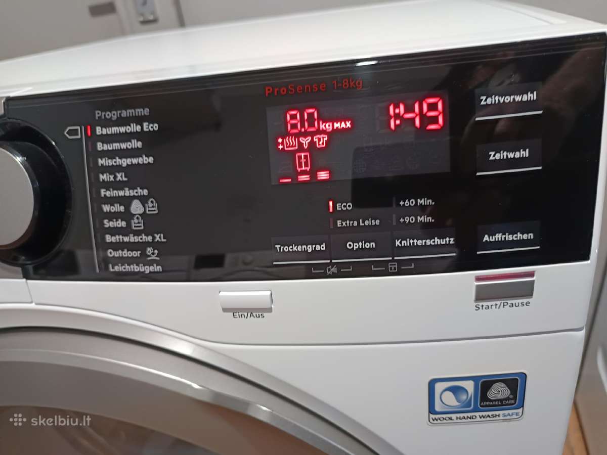 Aeg 9000series 8 kg A+++ su garantija - nuotraukos Nr. 8