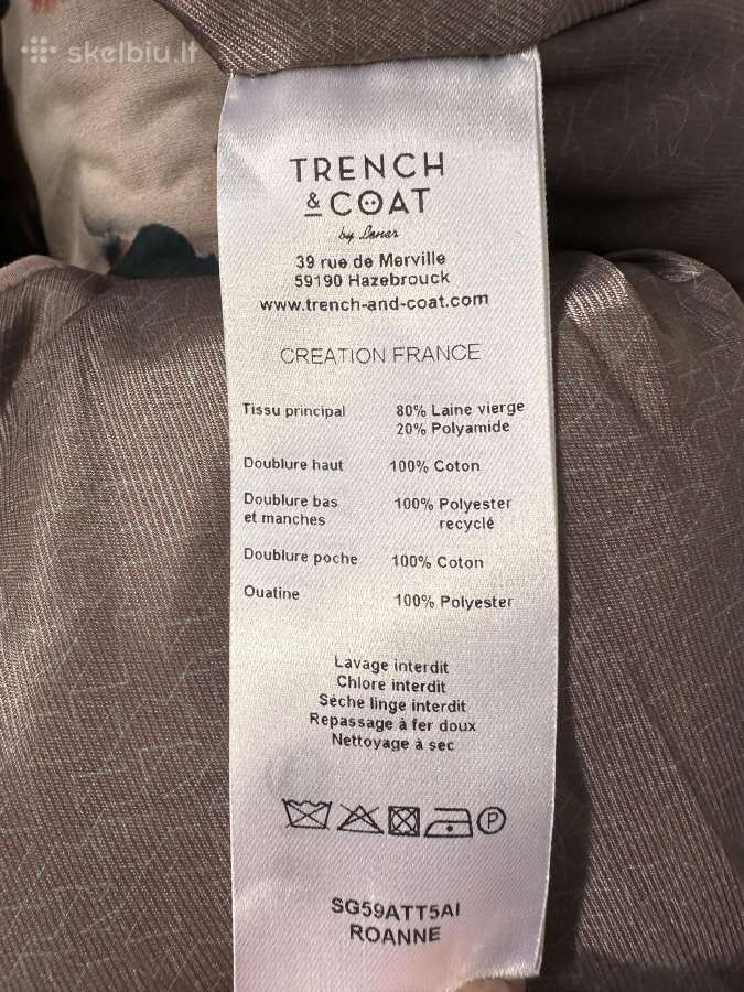 Parduodu Trench&coat prekės ženklo puspaltį - nuotraukos Nr. 3