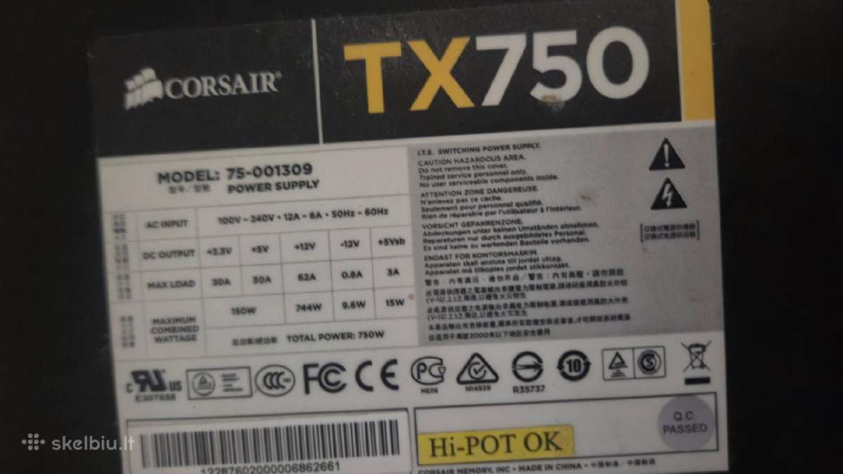 Corsair Tx 750 - nuotraukos Nr. 2