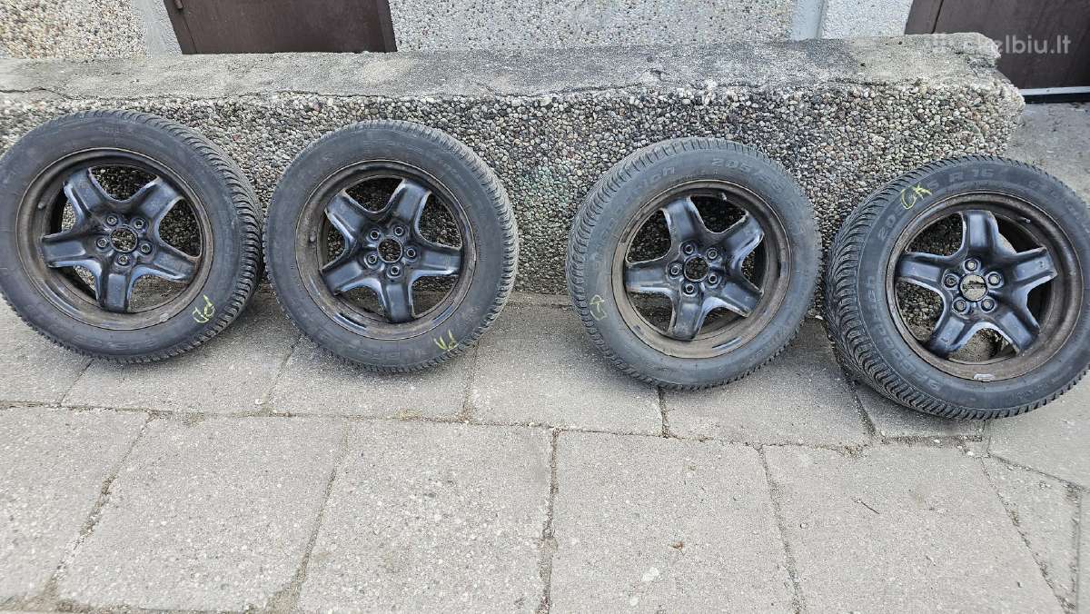 Opel R16 ratlankiai su žieminėmis padangomis - nuotraukos Nr. 4