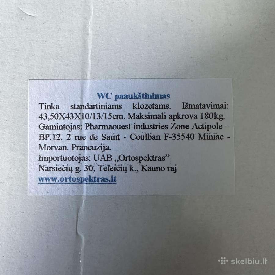 WC paaukštinimas Rehotec, 10 cm labai geros būklės - nuotraukos Nr. 5