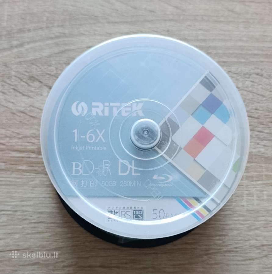 Blu-ray diskai Bd-r Dl 50gb Ritek 50vnt. - nuotraukos Nr. 2