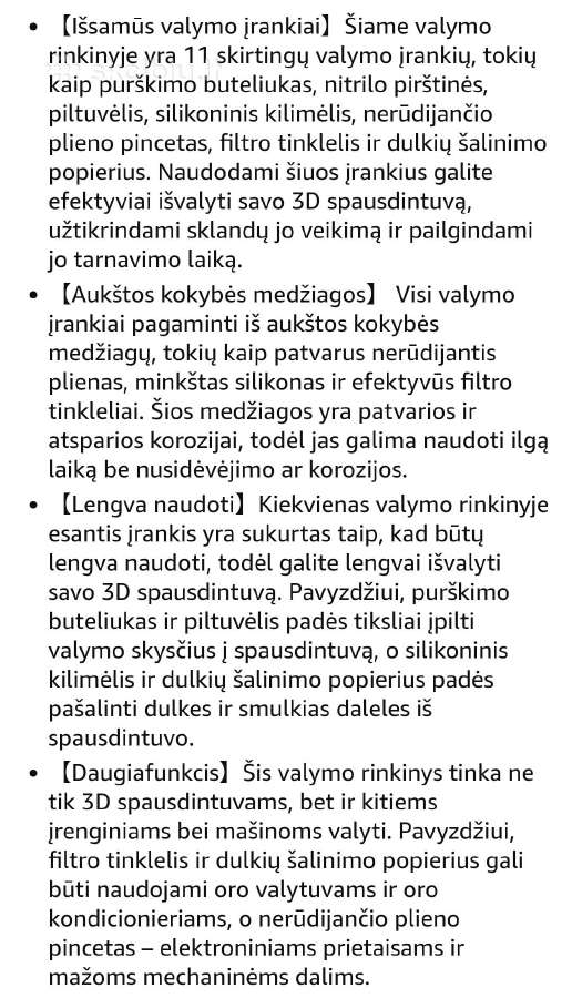Dervos 3D spausdintuvo valymo rinkinys (10vnt) - nuotraukos Nr. 5
