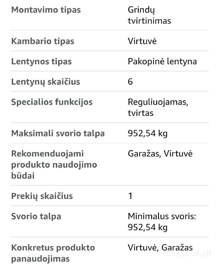 Metalinis vielinis stelažas,lentyna,6 aukštu - nuotraukos Nr. 11