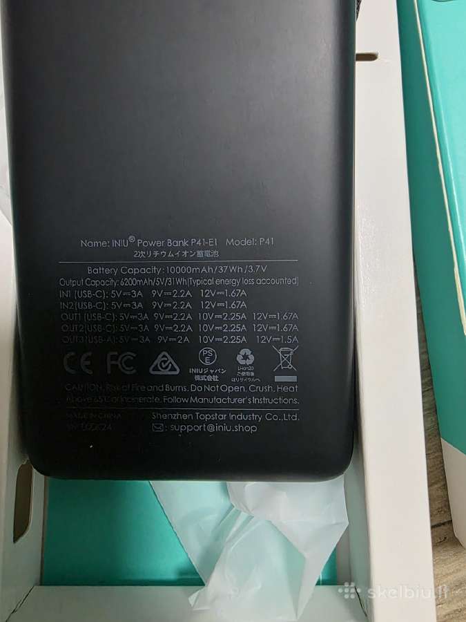 Power Bank Iniu 10000mah 22.5w greitas krovimas - nuotraukos Nr. 3
