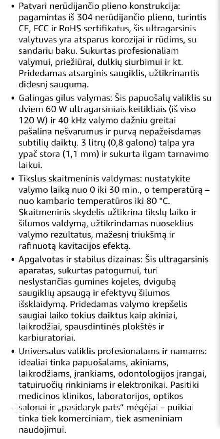 Vevor ultragarsinė valymo vonelė ,valyklis,3l - nuotraukos Nr. 7