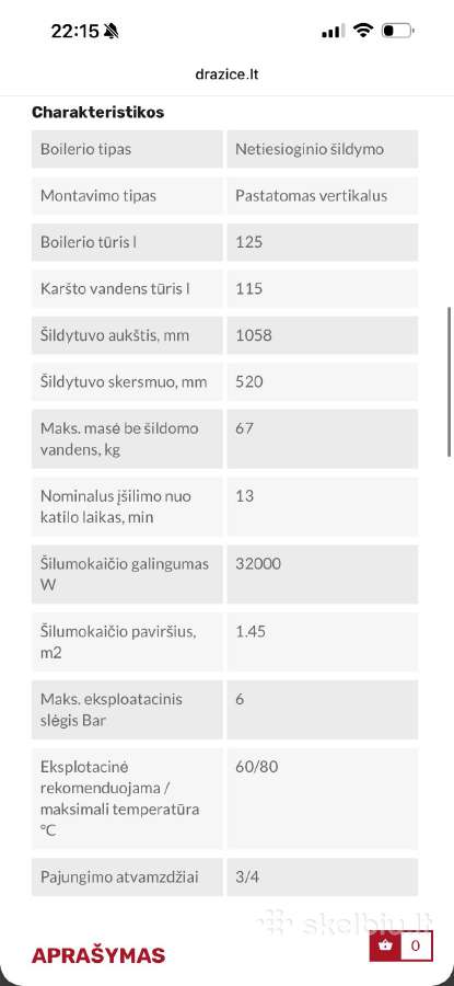 Parduodu naudotą geros būklės drazice boilerį - nuotraukos Nr. 5