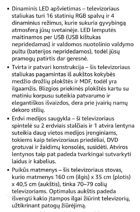 LED televizoriaus spintelė,staliukas - nuotraukos Nr. 5