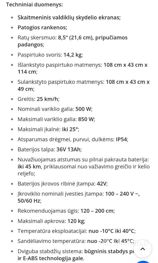 Elektrinis, Cityway Pro, 500w, 36v, 13a/v baterija - nuotraukos Nr. 5