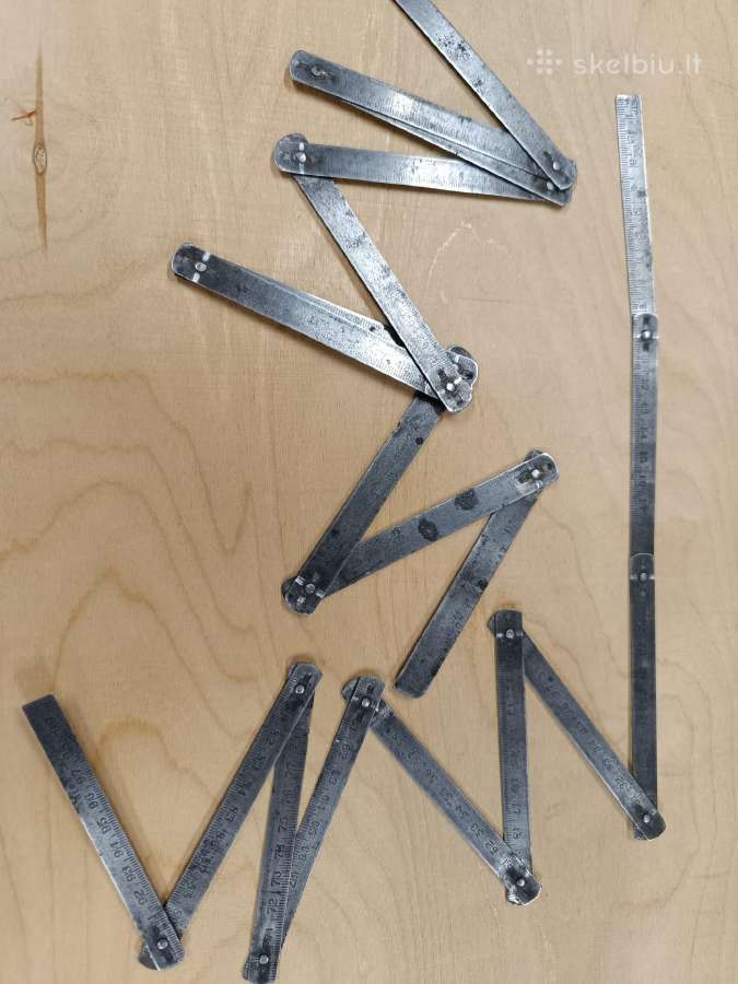 Senos metalinės sulankstomos 1 m liniuotės 2 vnt - nuotraukos Nr. 2