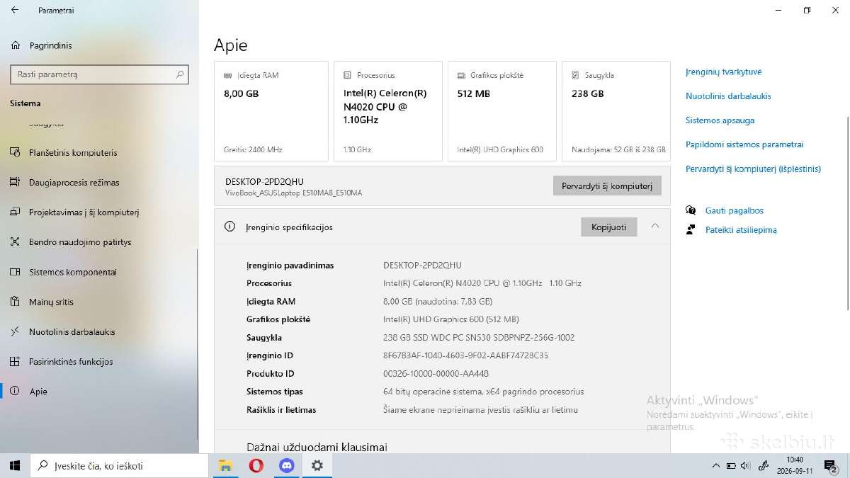 Vivobook_asuslaptop E510ma - nuotraukos Nr. 5