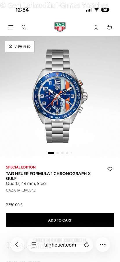 Tag Heuer Formula 1 Gulf Edition - nuotraukos Nr. 35