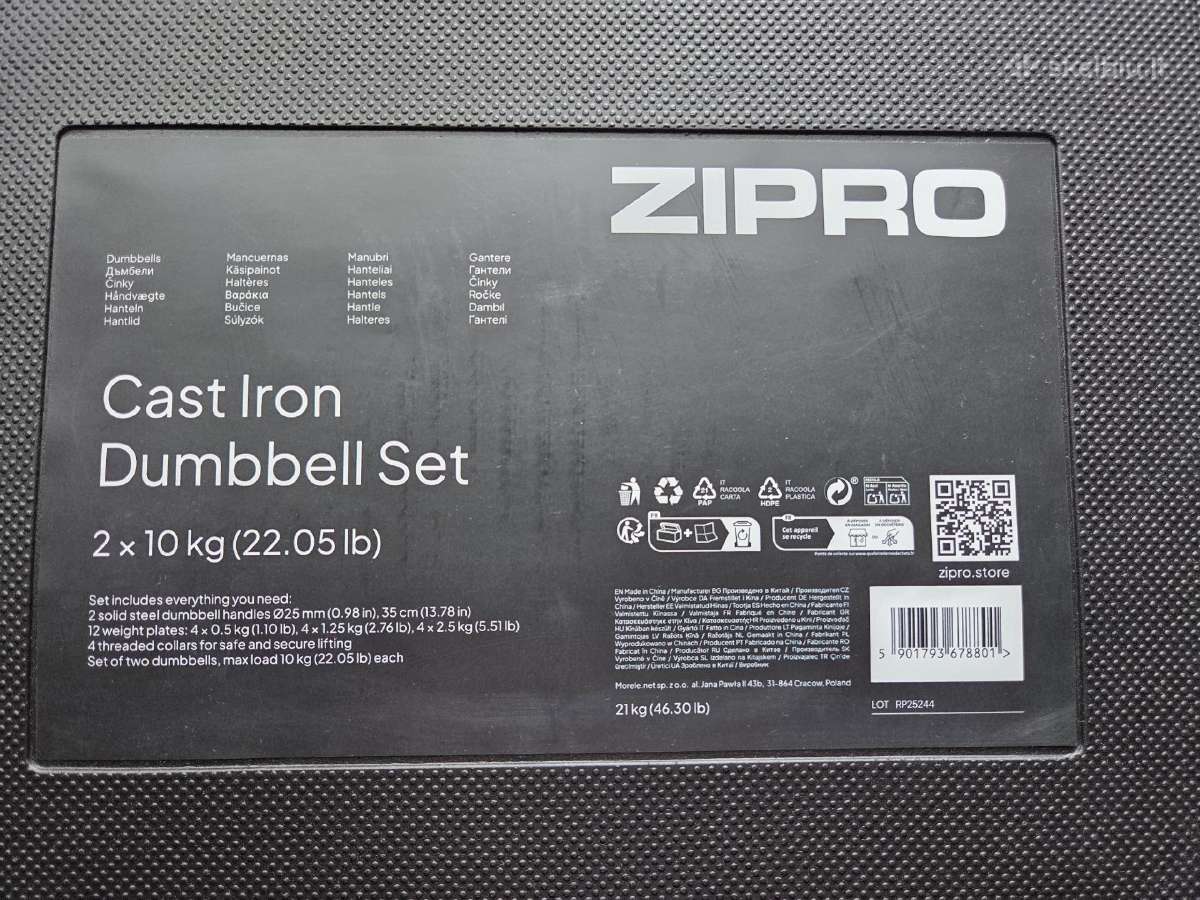 Surenkami hanteliai Zipro 2 x 10 kg =20 kg su dėže - nuotraukos Nr. 4