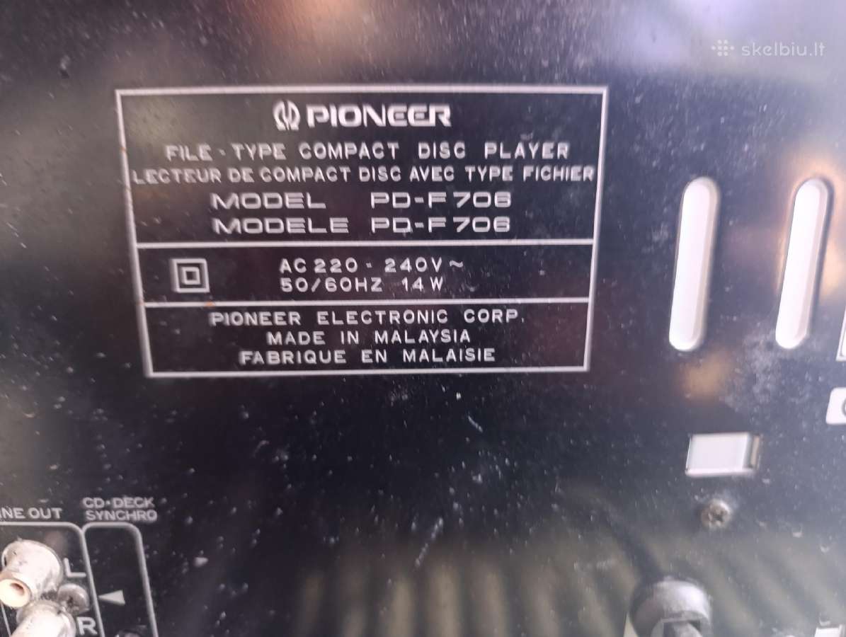 CD grotuvas Pioneer Pd-f706. - nuotraukos Nr. 3