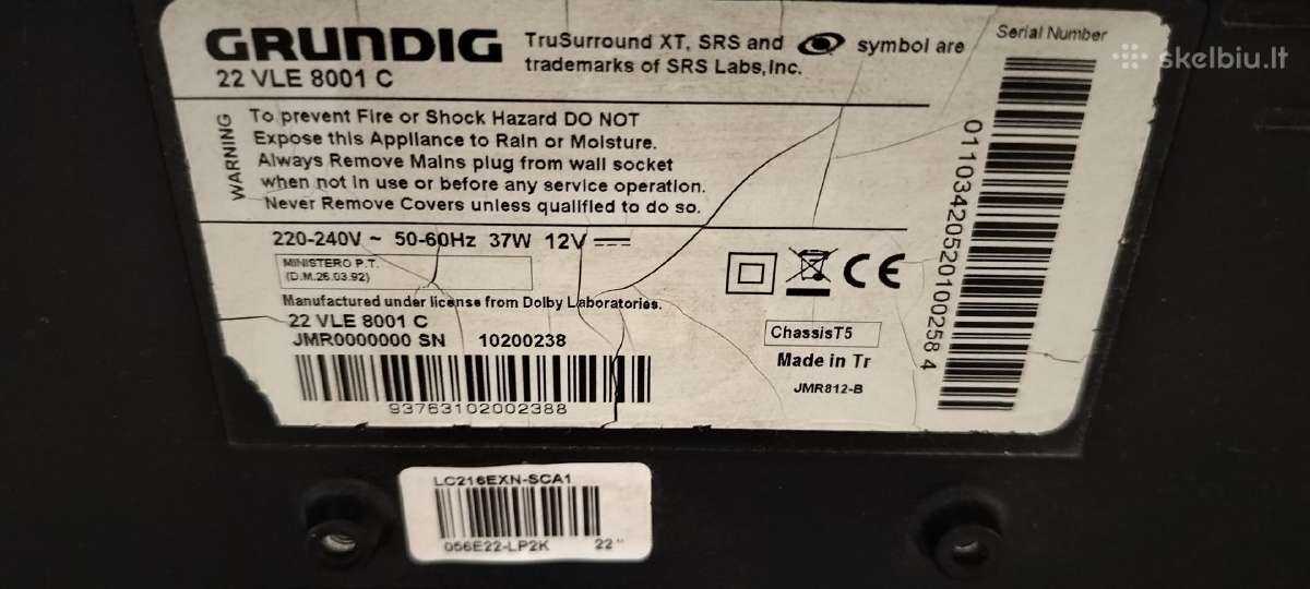 Televizorius Grundig 22 Vle8001c su pulteliu - nuotraukos Nr. 3