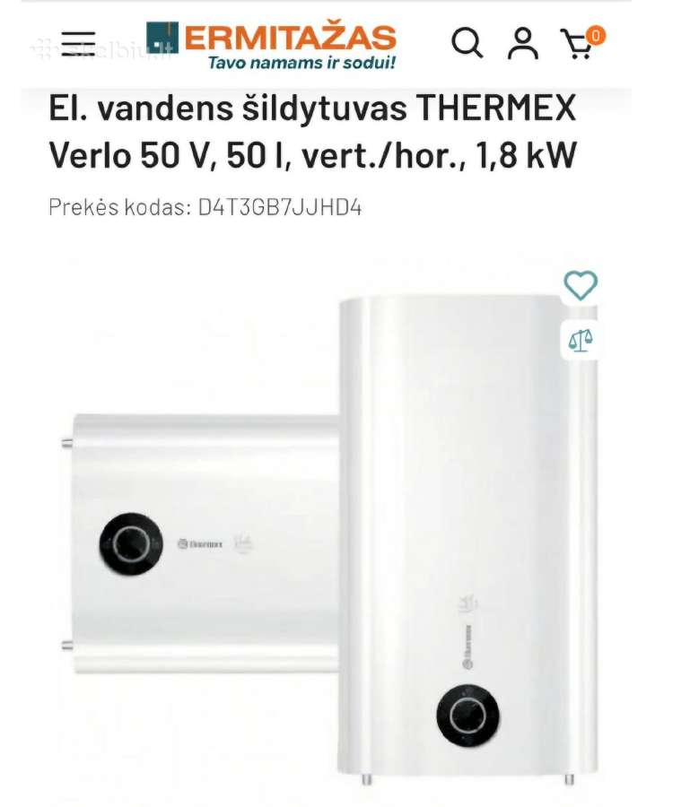 El. vandens šildytuvas Thermex Verlo - nuotraukos Nr. 3