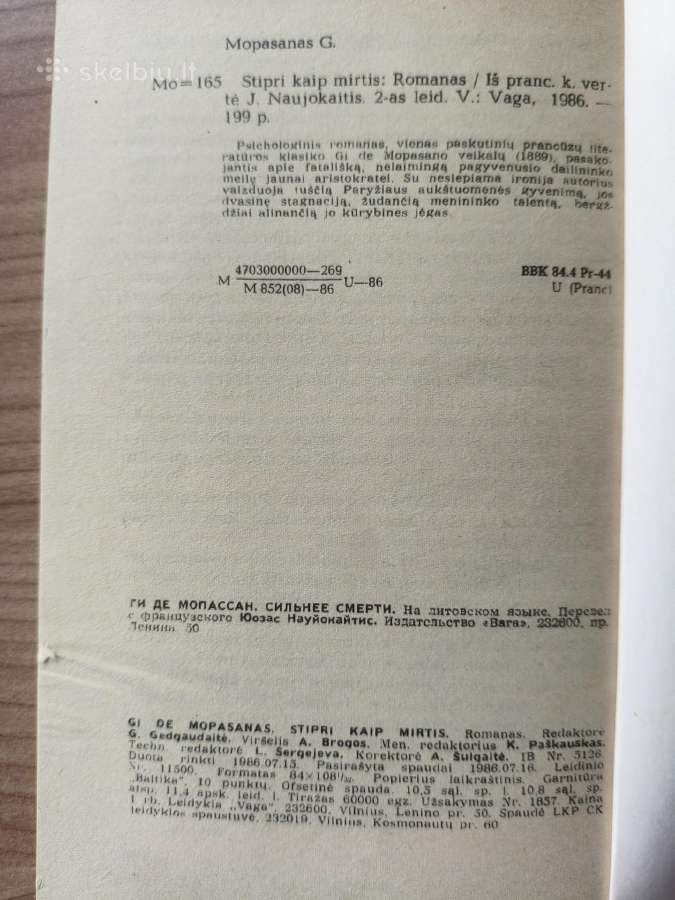 Gi De Mopasanas "Stipri kaip mirtis" - nuotraukos Nr. 8