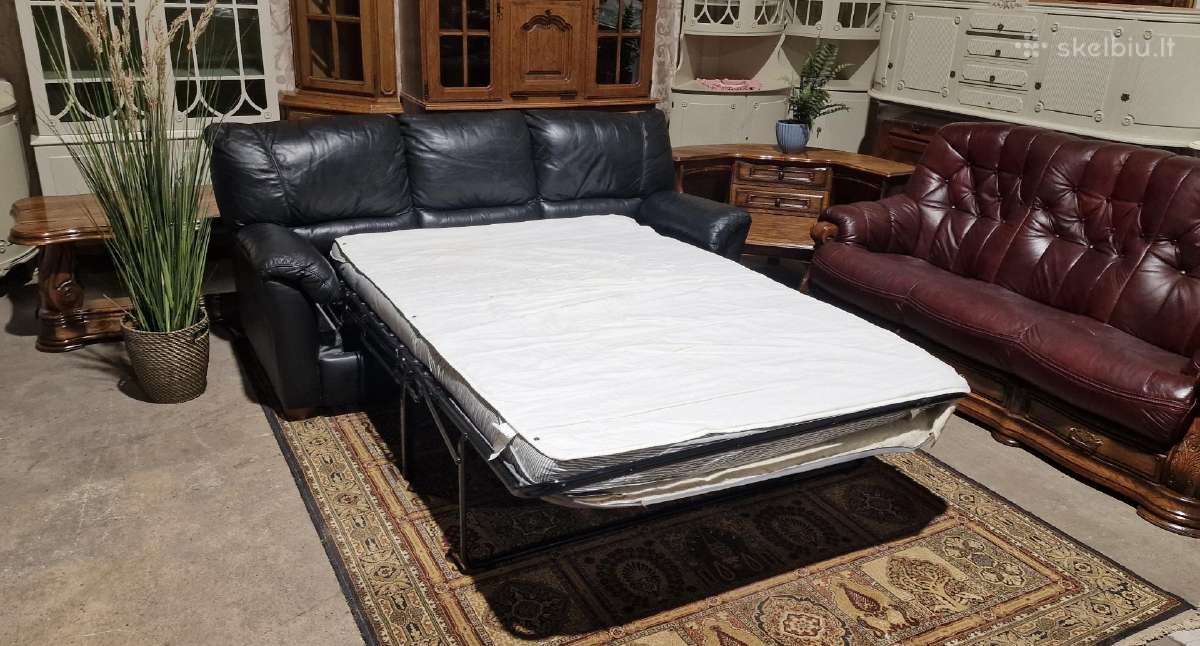 Miegama odinė sofa - nuotraukos Nr. 4