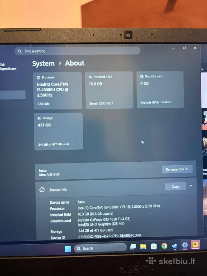 Acer Nitro 5 - nuotraukos Nr. 3