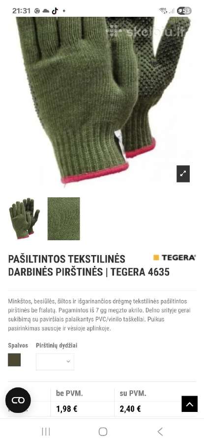 Žieminės darbinės pirštinės - nuotraukos Nr. 5