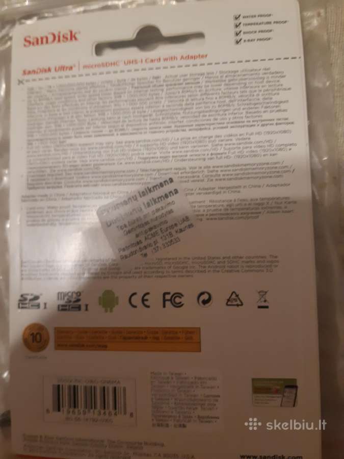 Sandisk Ultra microsdhc 16gb - nuotraukos Nr. 2