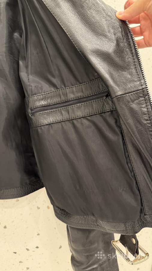 Odinė Biker stiliaus striukė (Unisex) - nuotraukos Nr. 6