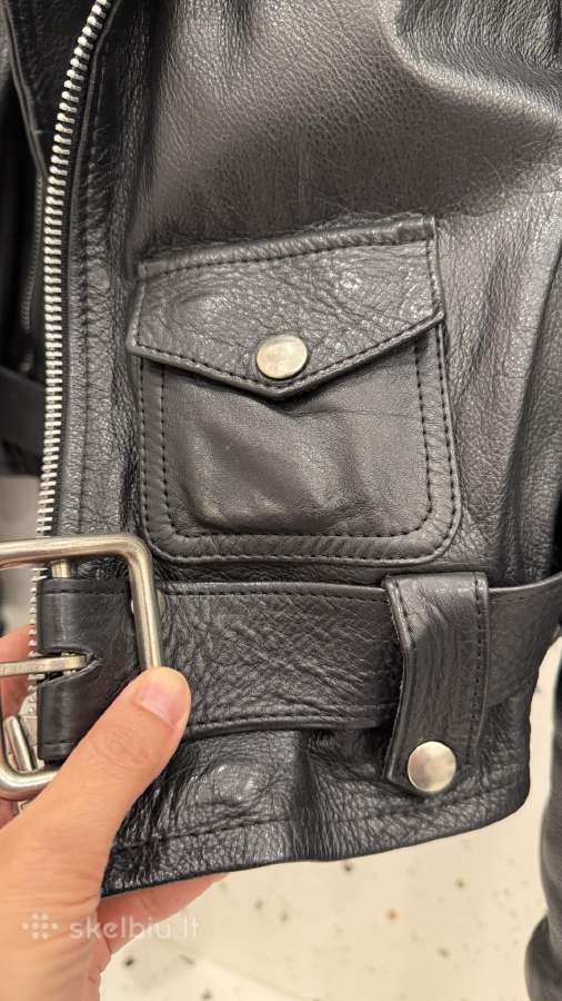 Odinė Biker stiliaus striukė (Unisex) - nuotraukos Nr. 7