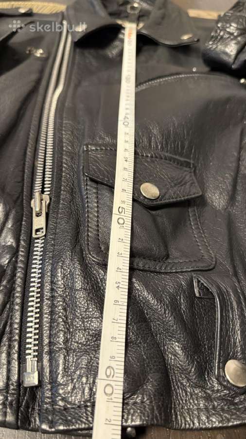 Odinė Biker stiliaus striukė (Unisex) - nuotraukos Nr. 9