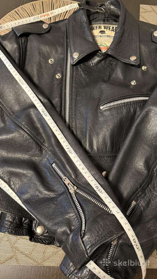 Odinė Biker stiliaus striukė (Unisex) - nuotraukos Nr. 12