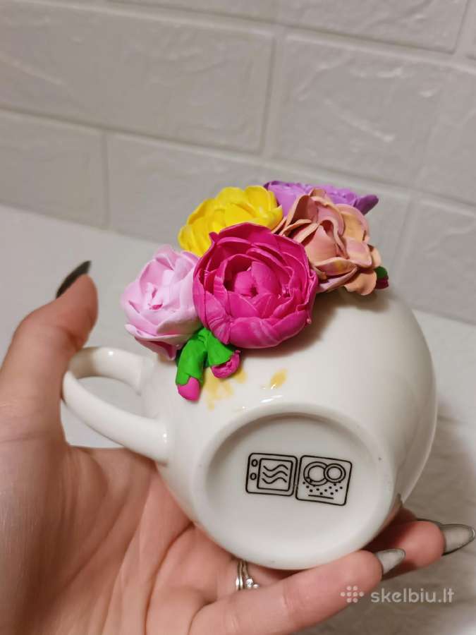 Puodelis rankų darbo 3D gėlės rožės flowers rose - nuotraukos Nr. 6