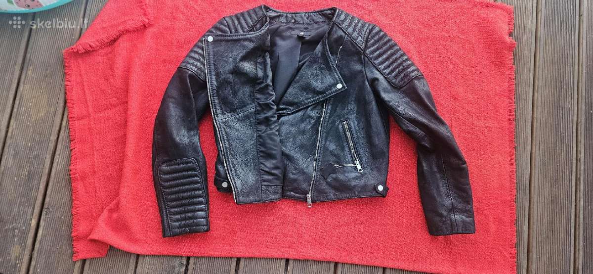 Biker/moto stiliaus odinė striukė - nuotraukos Nr. 3