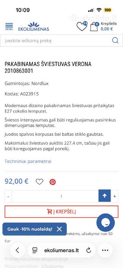 Pakabinamas šviestuvas - nuotraukos Nr. 3