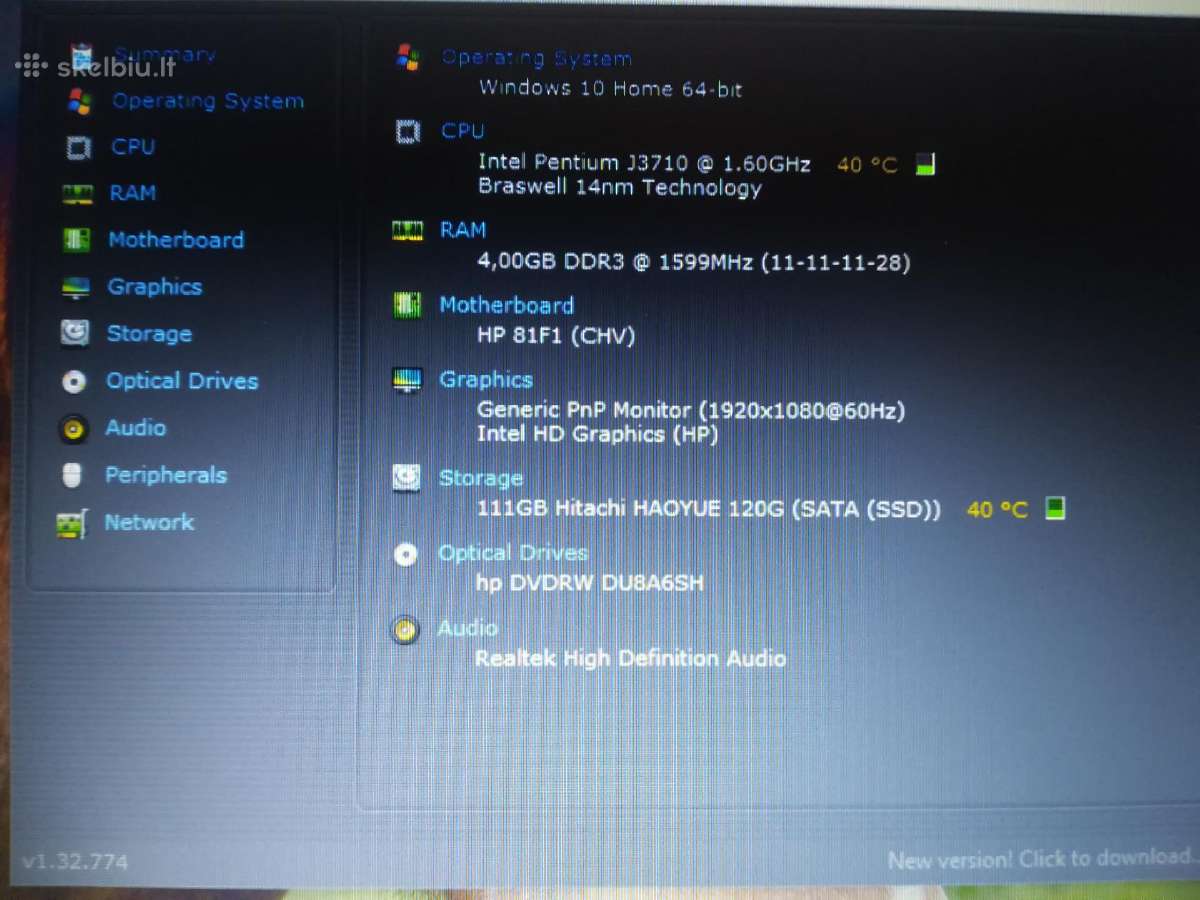 Hp 15-ay020na N3710 - 4 GB RAM - 120 GB SSD - nuotraukos Nr. 4