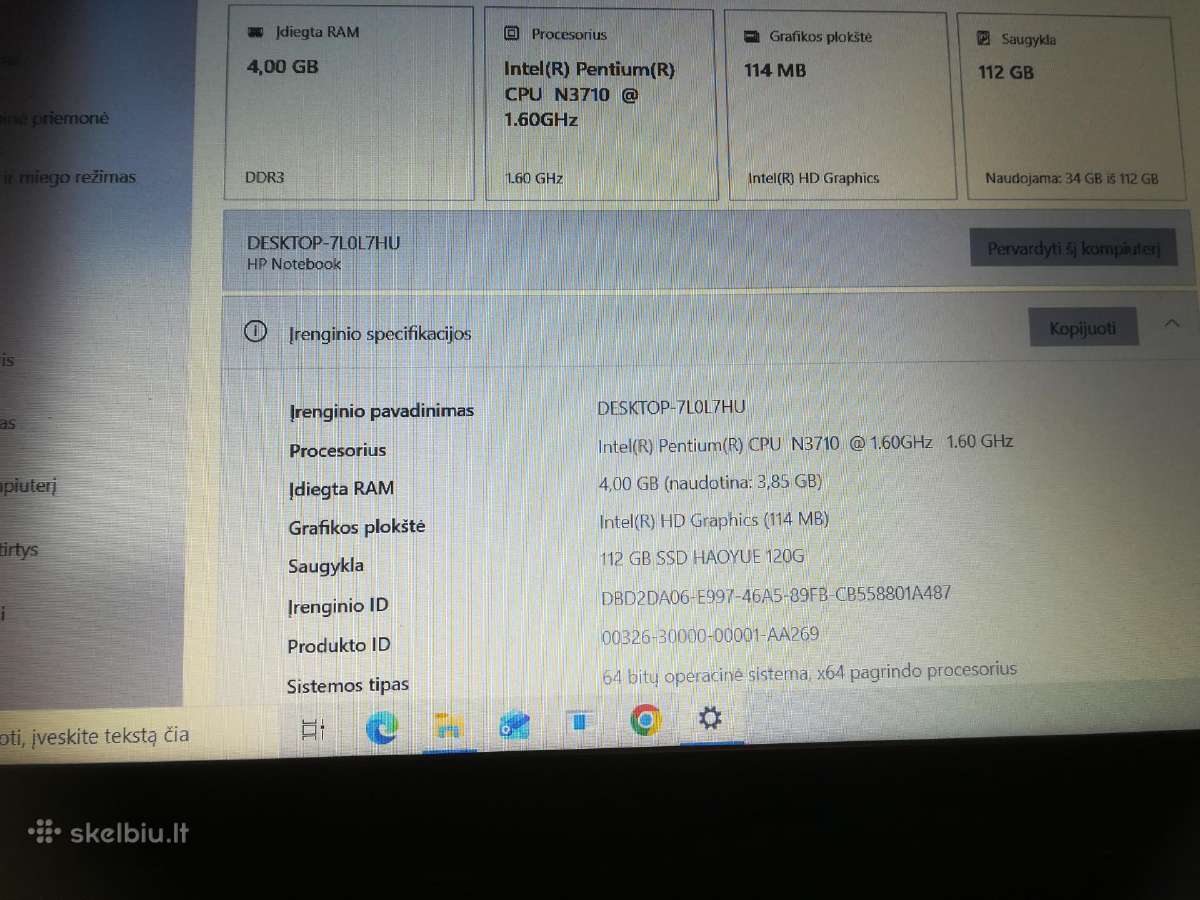 Hp 15-ay020na N3710 - 4 GB RAM - 120 GB SSD - nuotraukos Nr. 6