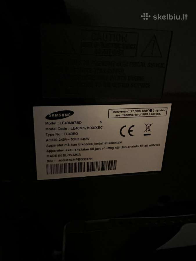 Parduodamas Samsung Le40m87bd - nuotraukos Nr. 2