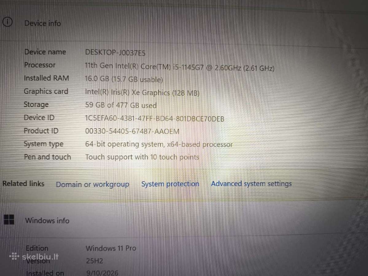 T14s Fhd Touch 500ni i5-1145g7 16 512 0% Usa Kb - nuotraukos Nr. 4